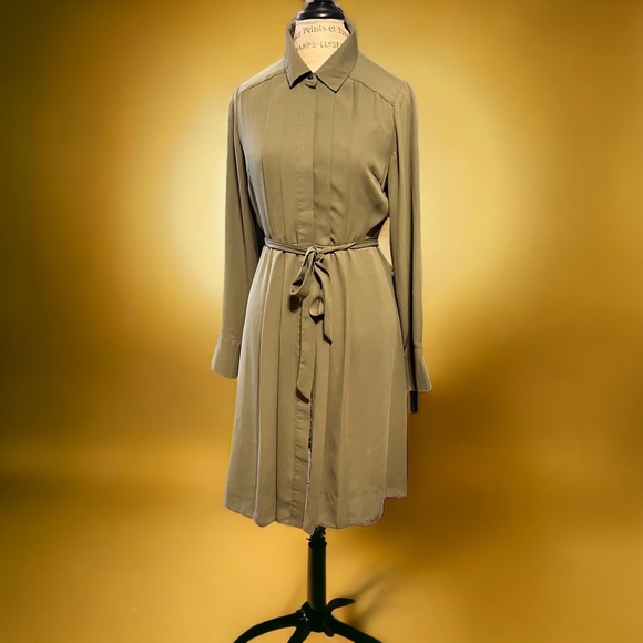 Beautiful Nanette Lepore Rayon Dress. Khaki Green. Super Soft Sz8 - Picture 3 of 15